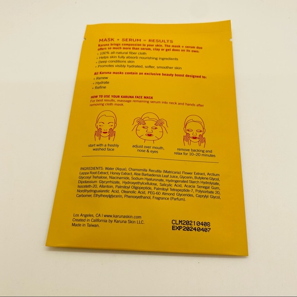 NWT Karuna Clarifying+ Natural Facial Sheet Mask: Deep Cleans Pores - Picture 2 of 4